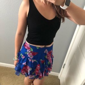 Hollister Floral Tiered Layer Mini Skirt